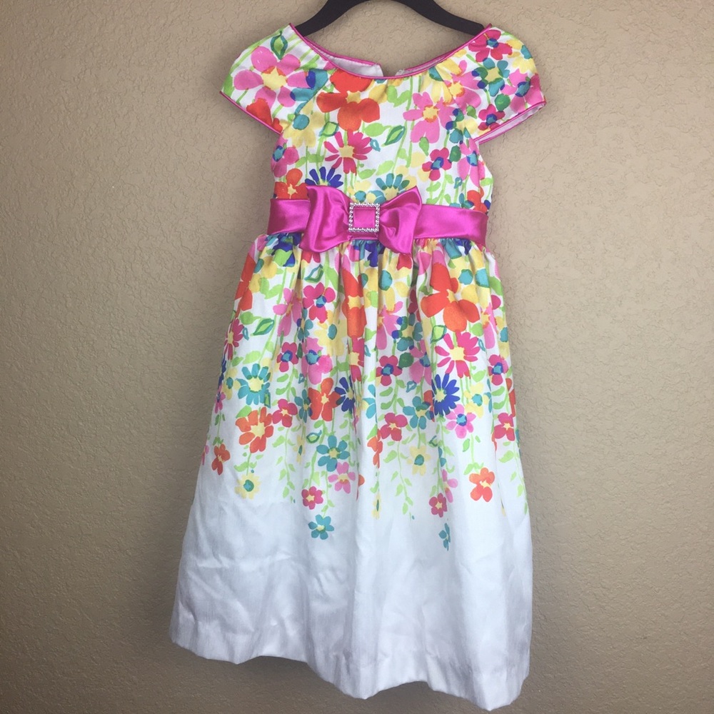 girls • spring/easter floral party dress • size 4t